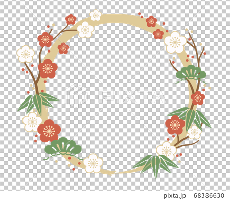 お正月のフレームイラスト　年賀状素材 68386630