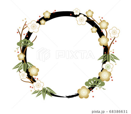 お正月のフレームイラスト　年賀状素材 68386631