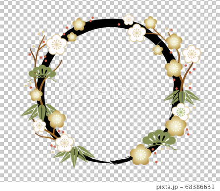 お正月のフレームイラスト　年賀状素材 68386631