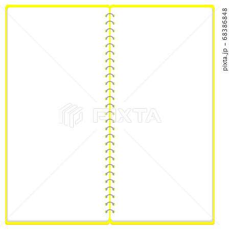 スケッチブック リングノート フレーム イラスト の三つ折りサイズ2ページ分 ベクターのイラスト素材