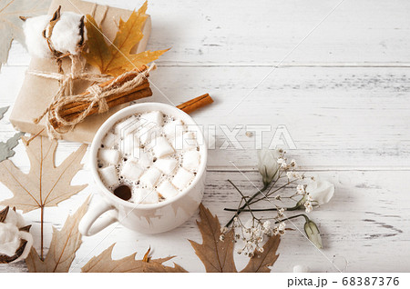 hot chocolate, Cup of cocoa with marshmallows, hot chocolate, Cup of cocoa with marshmallows, 68387376