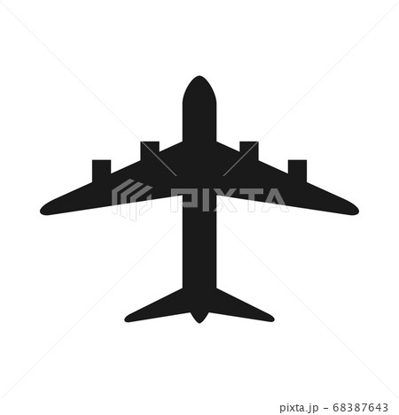 Black and white plane silhouette 68387643