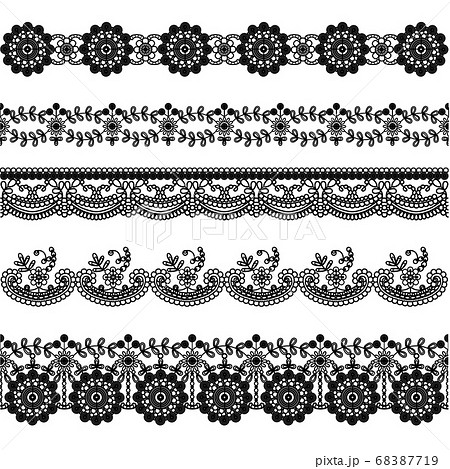 レース模様の素材セットのイラスト素材