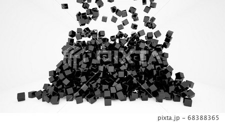 Abstract pattern of rectangles with the effect of displacement. Black clear boxes. Background for business presentation.3D illustration and rendering. 68388365
