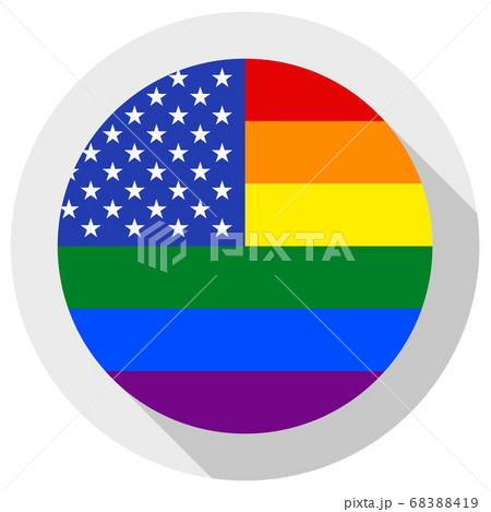 united states LGBT flag, round shape icon on white background united states LGBT flag, round shape icon on white background 68388419