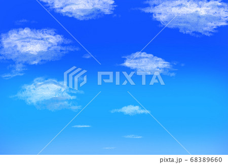 雲が浮かぶ青空の背景イラストのイラスト素材 6660