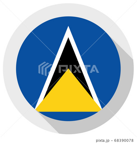 Flag of Saint Lucia, Round shape icon on white 68390078
