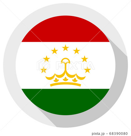 Flag of Tajikistan, Round shape icon on white 68390080