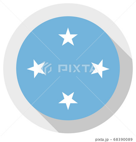 Flag of Micronesia, Round shape icon on white 68390089