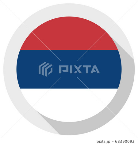 Flag of Serbia, Round shape icon on white Flag of Serbia, Round shape icon on white 68390092