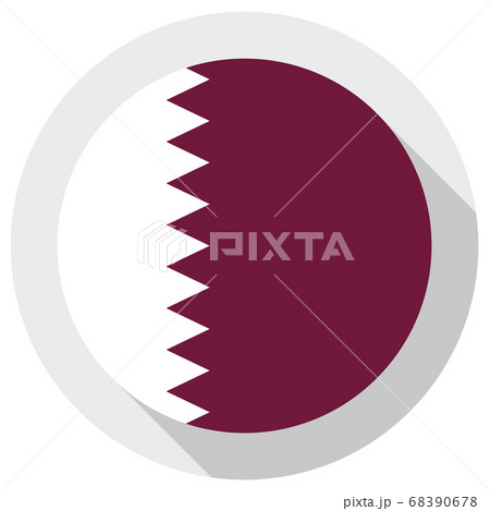 Flag of qatar, Round shape icon on white 68390678