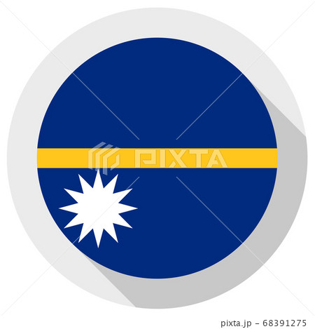 Flag of nauru, Round shape icon on white 68391275