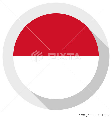 Flag of Indonesia, Round shape icon on white Flag of Indonesia, Round shape icon on white 68391295