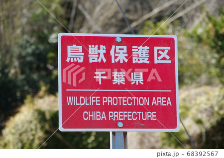 鳥獣保護区の標示 68392567