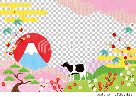 丑年-年賀状テンプレート-i3テク 丑年-年賀状テンプレート-i3テク 68393433