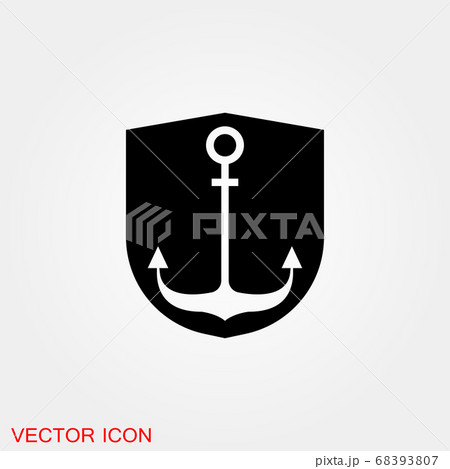 Anchor icon. Anchored flat vector icon for appsのイラスト素材 [68393807] - PIXTA