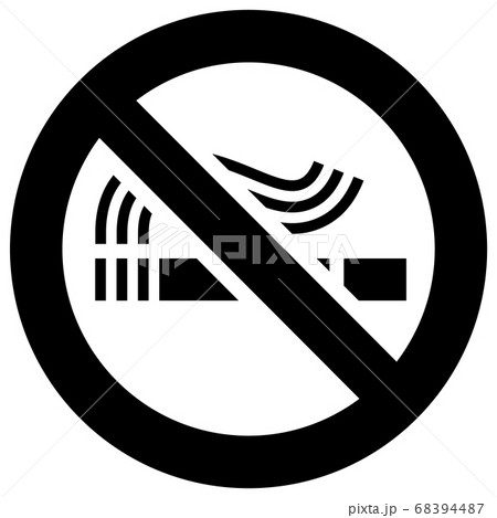 No smoking forbidden sign, modern round sticker No smoking forbidden sign, modern round sticker 68394487