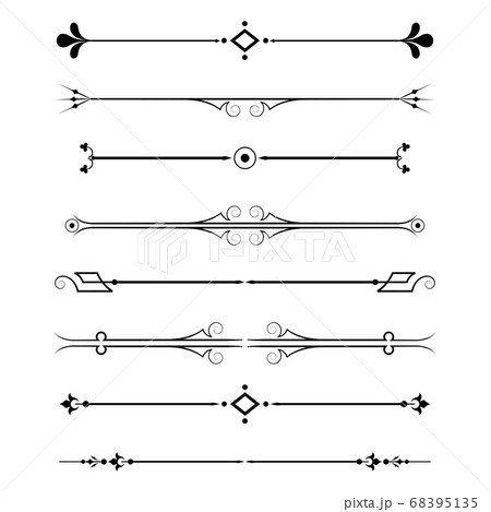 set of calligraphic design elements and page set of calligraphic design elements and page 68395135