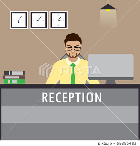 Office Receptionist Clip Art Hotel Reception Illustration Of Hotel