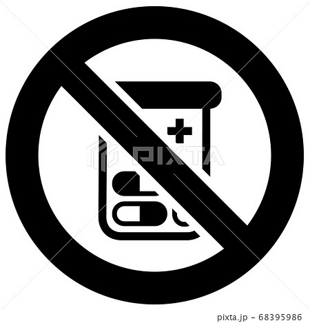 No drugs or no pills forbidden sign, modern round 68395986