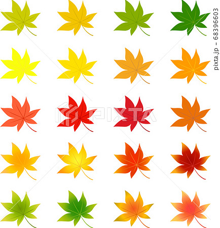 イラスト素材　紅葉　もみじ　秋　葉　和風　テクスチャ―　ベクター 68396603