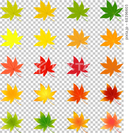 イラスト素材　紅葉　もみじ　秋　葉　和風　テクスチャ―　ベクター 68396603
