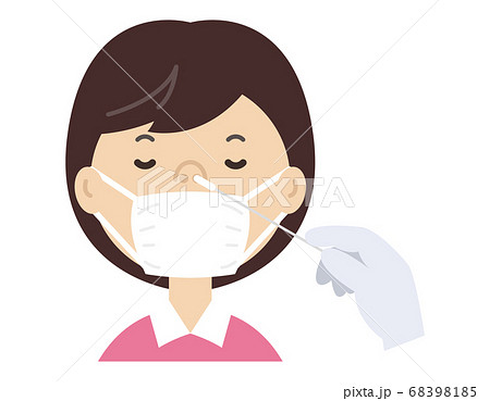 PCR検査をする女の子 抗体検査 PCR検査をする女の子 抗体検査 68398185