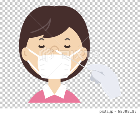 Girl performing PCR test Antibody test Girl performing PCR test Antibody test 68398185