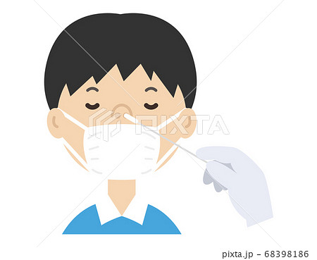 PCR検査をする男の子 抗体検査 PCR検査をする男の子 抗体検査 68398186