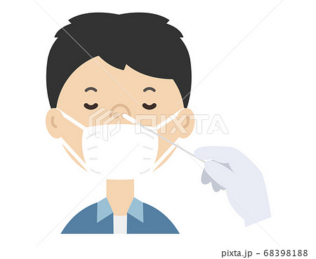 PCR検査をするお父さん　抗体検査 68398188