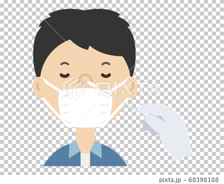 PCR検査をするお父さん　抗体検査 68398188