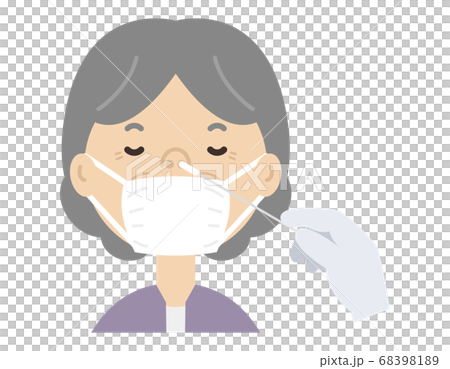 PCR検査をするおばあちゃん 抗体検査 PCR検査をするおばあちゃん 抗体検査 68398189