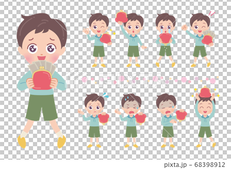 お財布を持つ男の子 全身 イラスト お財布を持つ男の子 全身 イラスト 68398912