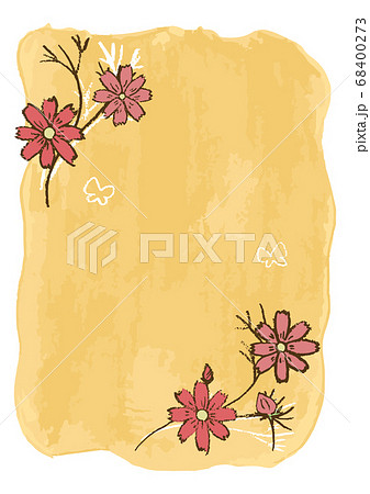 コスモスの背景イラスト 縦のイラスト素材