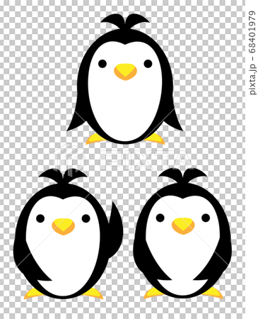 ペンギン かわいい シンプル イラスト素材セットのイラスト素材