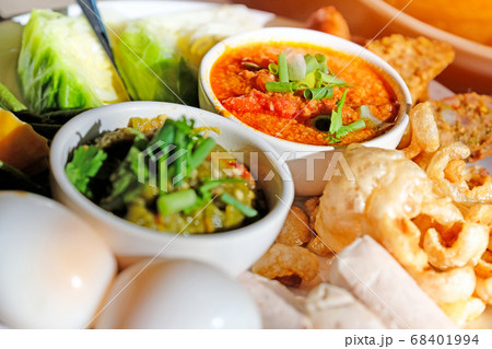 Thai food - Northern style red and green chilli Thai food - Northern style red and green chilli 68401994