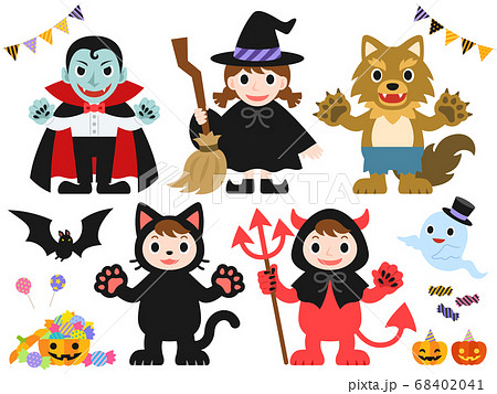 ハロウィンのイラストセットのイラスト素材