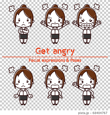 表情とポーズ / 笑う / 怒る / OL / キャリアウーマン 68404767