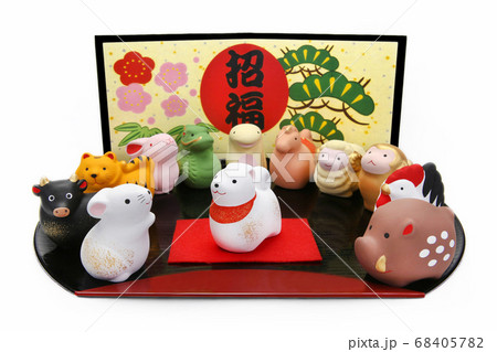 年賀素材 戌年 年賀素材 戌年 68405782