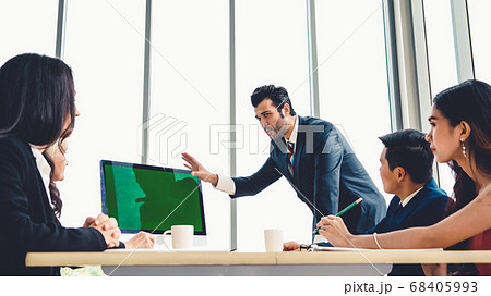Business people in the conference room with green screen 68405993