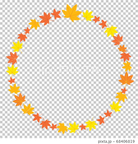 Round frame of autumn leaves Round frame of autumn leaves 68406819