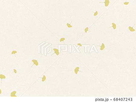 和紙の風合いを感じる背景イラスト イチョウの葉のイラスト素材