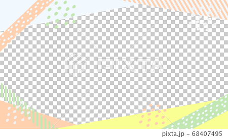 ポップなボーダーと水玉の背景デザイン ポップなボーダーと水玉の背景デザイン 68407495