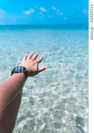 Clear water on the island,Bright blue sea and 68409333
