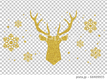 Gold glitter element design-deer Gold glitter element design-deer 68409935