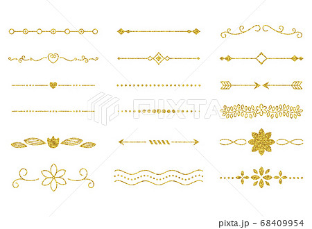ゴールド 装飾 ラインのイラスト素材