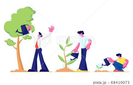 Life Cycle, Time Line and Growth Metaphor, Grow Stages of Tree from Seed to Large Plant, Baby, Little Boy, Young Teenager 68410073