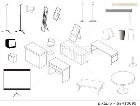 展示会やイベントの備品のイラスト 展示会やイベントの備品のイラスト 68410099