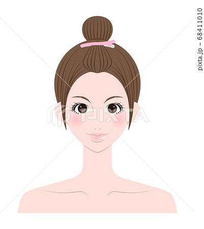 前髪をあげた女性の顔 前髪をあげた女性の顔 68411010