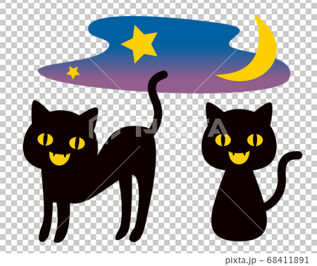 黒猫 ハロウィンのイラスト 黒猫 ハロウィンのイラスト 68411891